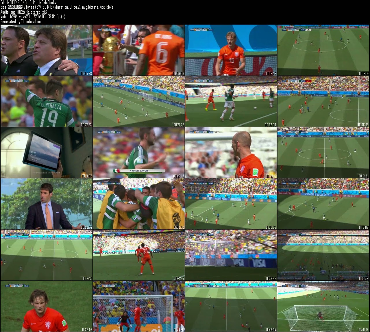 Fifa World Cup (2014) Netherlands vs Mexico